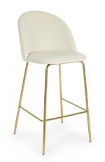 Bizzotto - SGABELLO BAR CARRY VELLUTO BIANCO