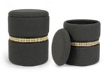 Bizzotto - SET2 POUF CONTENITORE KARINA CARBON - immagine 4