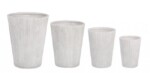 Bizzotto - SET4 P.VASO RIBBED SVAS BIANCO