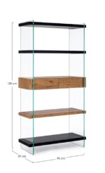 Bizzotto - LIBRERIA 4P-2C LINE WOOD NERO - immagine 2