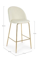 Bizzotto - SGABELLO BAR CARRY VELLUTO BIANCO - immagine 2