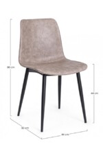 Bizzotto - SEDIA KYRA NERO PU BEIGE VINTAGE - immagine 2