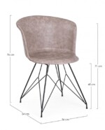 Bizzotto - SEDIA LOFT NERO PU BEIGE VINTAGE - immagine 2