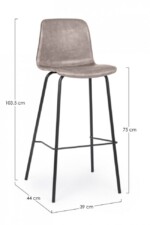 Bizzotto - SGABELLO BAR KYRA PU BEIGE VINTAGE - immagine 2