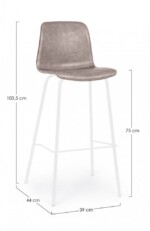 Bizzotto - SGABELLO BAR KYRA BIANCO PU BEIGE VINT. - immagine 2