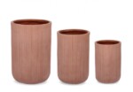 Bizzotto - SET3 P.VASO RIBBED TO TERRACOTTA