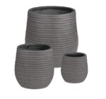 Bizzotto - SET3 P.VASO TRESSAGE BOMB ANTRACITE - immagine 2