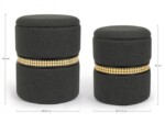 Bizzotto - SET2 POUF CONTENITORE KARINA CARBON - immagine 2