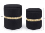 Bizzotto - SET2 POUF CONTENITORE KARINA NERO - immagine 2