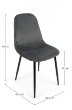 Yes - SEDIA IRELIA VELLUTO GRIGIO SCURO - immagine 2