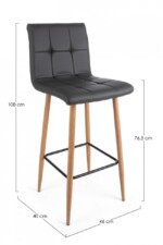 Yes - SGABELLO BAR BRUCE PU GRIGIO SCURO - immagine 2