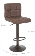 Yes - SGABELLO BAR GREYSON MARRONE VINTAGE - immagine 2