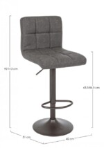 Yes - SGABELLO BAR GREYSON GRIGIO SCURO VINT - immagine 2