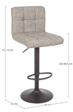 Yes - SGABELLO BAR GREYSON GRIGIO CHIARO VINT - immagine 2