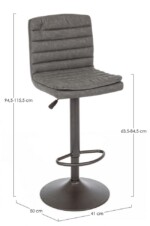 Yes - SGABELLO BAR CONNOR GRIGIO SCURO VINTAGE - immagine 2