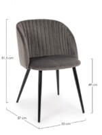 Yes - SEDIA QUEEN VELVET GRIGIO CADETTO - immagine 2