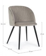 Yes - SEDIA QUEEN VELVET TORTORA - immagine 2