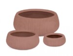 Bizzotto - SET3 P.VASO RIBBED BOMB TERRACOTTA BASSO - immagine 2