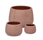 Bizzotto - SET3 P.VASO RIBBED BOMB TERRACOTTA ALTO - immagine 2