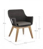 Homemotion - SEDIA C-BR C-C ALLISON ANTRACITE - immagine 2