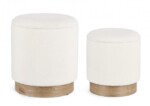 Bizzotto - SET2 POUF CONTENITORE.ZOYA BIANCO