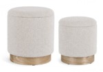 Bizzotto - SET2 POUF CONTENITORE.ZOYA GRIGIO CH