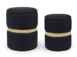 Bizzotto - SET2 POUF CONTENITORE KARINA NERO