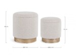 Bizzotto - SET2 POUF CONTENITORE.ZOYA GRIGIO CH - immagine 2