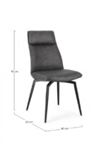 Bizzotto - SEDIA LAWRENCE PU ANTRACITE - immagine 2