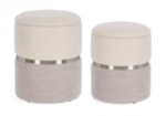 Bizzotto - SET2 POUF CONTENITORE RADINKA BIA-GRIGIO