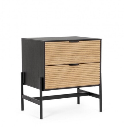 Yes - COMODINO 2C ALLYCIA NERO-NATURALE