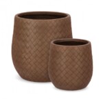 Bizzotto - SET2 P.VASO RHOMBUS BOMB BASSO RUSTY - immagine 2