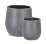 Bizzotto - SET2 P.VASO RHOMBUS BOMB BASSO ANTRACITE - immagine 2