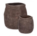 Bizzotto - SET2 P.VASO MINH SAGOMATO TERRACOT SCURA - immagine 2
