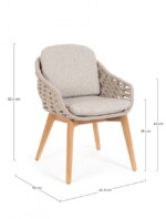 Homemotion - SEDIA C-BR C-C TAMIRES BEIGE - immagine 3