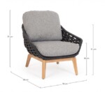 Homemotion - POLTRONA C-C TAMIRES ANTRACITE - immagine 3