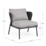 Homemotion - POLTRONA C-C HARLOW ANTRAC QS22/GRAPHITE - immagine 3