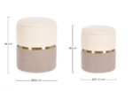 Bizzotto - SET2 POUF CONTENITORE RADINKA BIA-ROSA - immagine 2