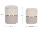 Bizzotto - SET2 POUF CONTENITORE RADINKA BIA-GRIGIO - immagine 2