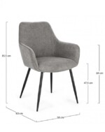 Bizzotto - SEDIA C-BR CORA NERO/GRIGIO SCURO - immagine 3