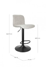 Yes - SGABELLO BAR RAFAEL NERO-BEIGE - immagine 3