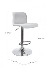 Yes - SGABELLO BAR RAFAEL CROMO-GRIGIO CHIARO - immagine 3