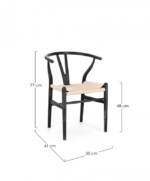 Bizzotto - SEDIA ARTEMIA NERO/NATURALE - immagine 3