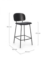Bizzotto - SGABELLO CUCINA SIENNA GRIGIO SCURO - immagine 3