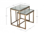 Homemotion - SET2 TAVOLINO ZAYLA RETT OTTONE - immagine 2