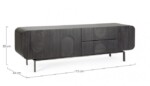 Homemotion - MOBILE PORTA TV 3A-2C ORISSA NERO - immagine 2