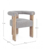 Bizzotto - SEDIA C-BR AGAPE NATURALE/GRIGIO - immagine 3
