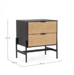 Yes - COMODINO 2C ALLYCIA NERO-NATURALE - immagine 2