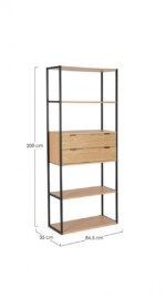 Yes - LIBRERIA 4P-2C ALLYCIA NERO-NATURALE - immagine 2