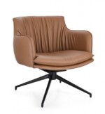 Homemotion - POLTRONA GIREVOLE VERMONT PU COGNAC